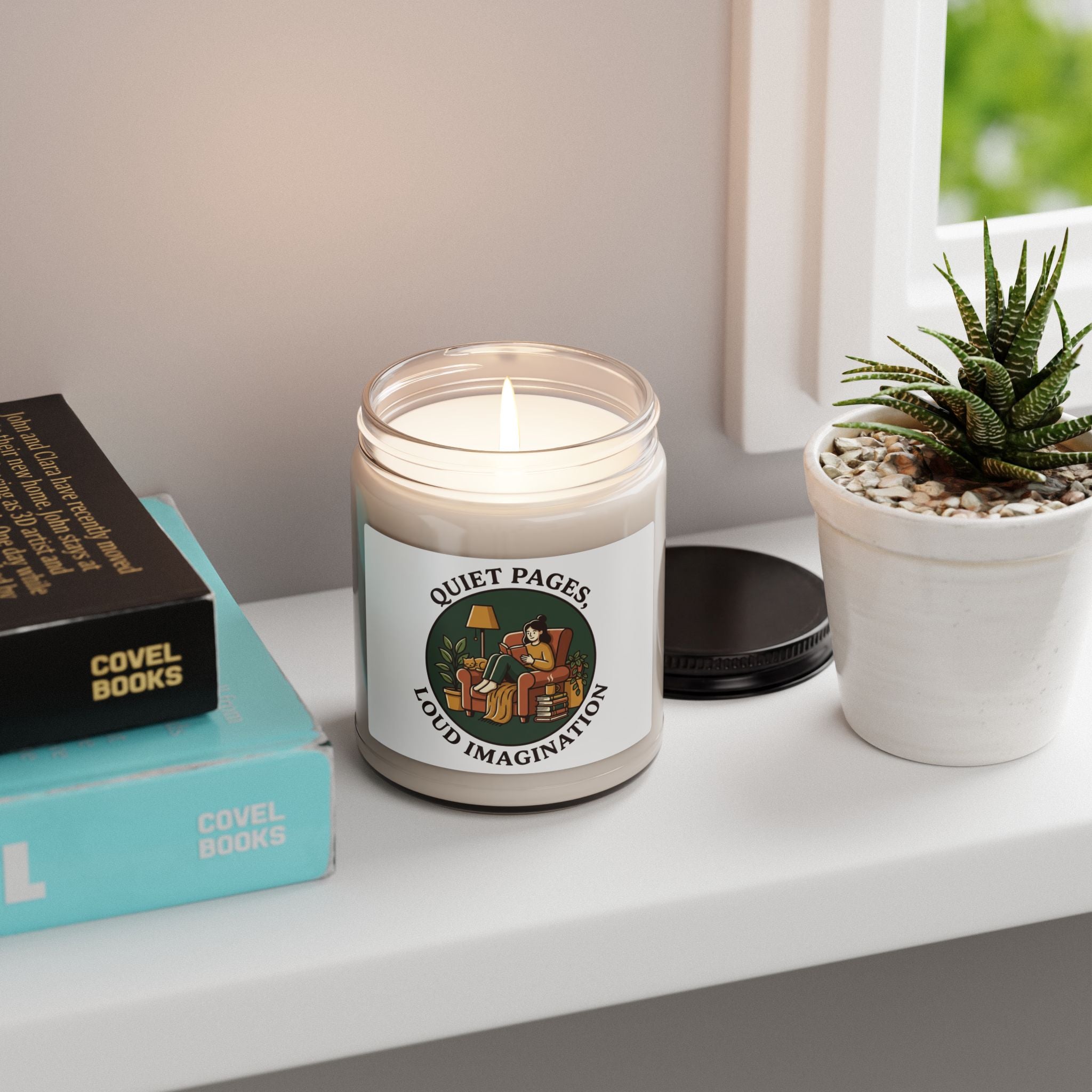 Quiet Pages Loud Imagination Candle | Book Lover, Cozy Reading Soy Candle
