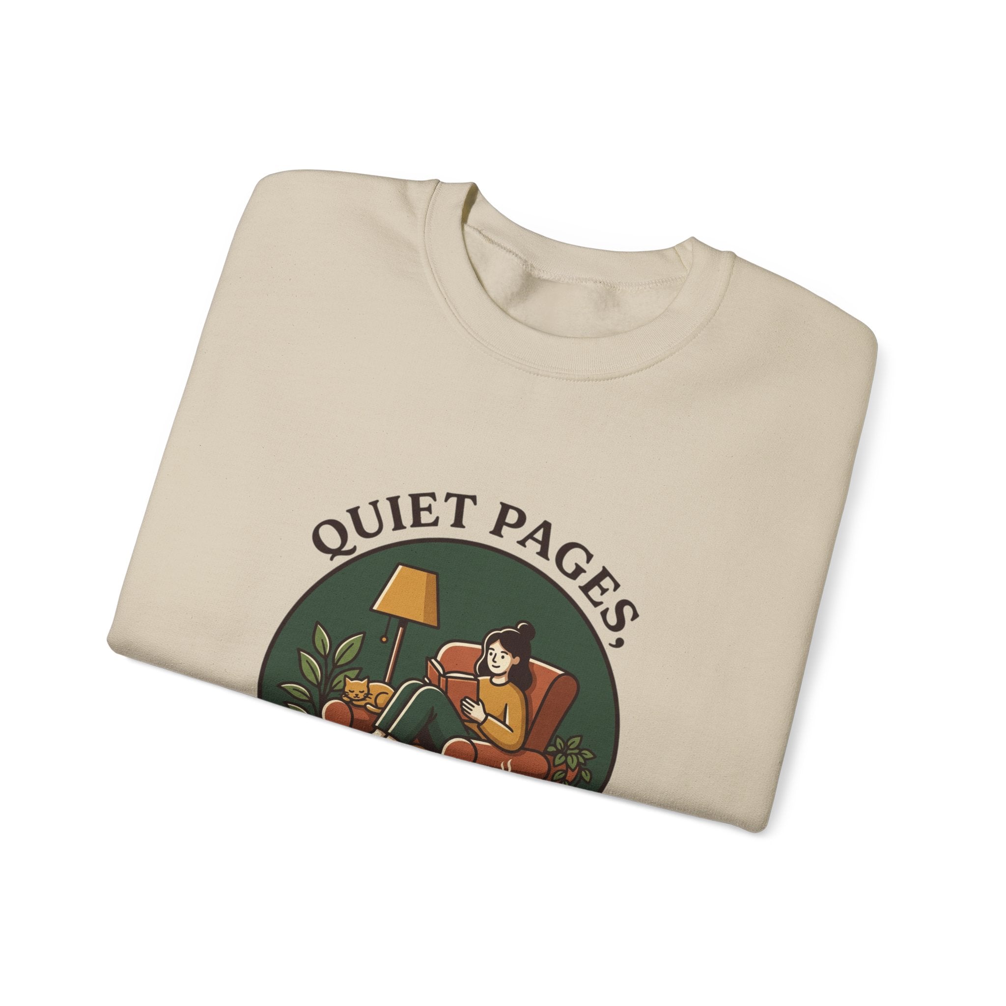 Quiet Pages Loud Imagination Crewneck Sweatshirt | Bookish Cozy Reading, Library Aesthetic