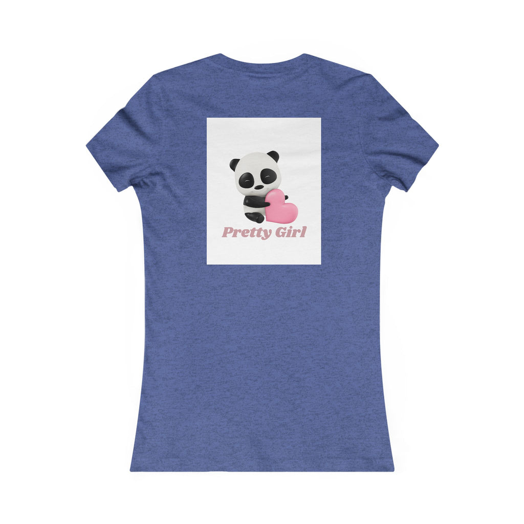 Pretty Girl Panda Tee — Cute Women's Graphic T-Shirt with Pink Heart
