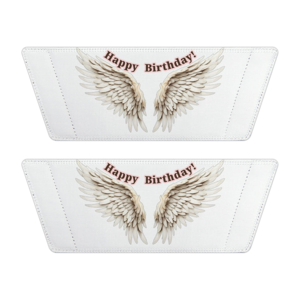 Youth Slide Sandals — "Happy Birthday" Feather Wings Design