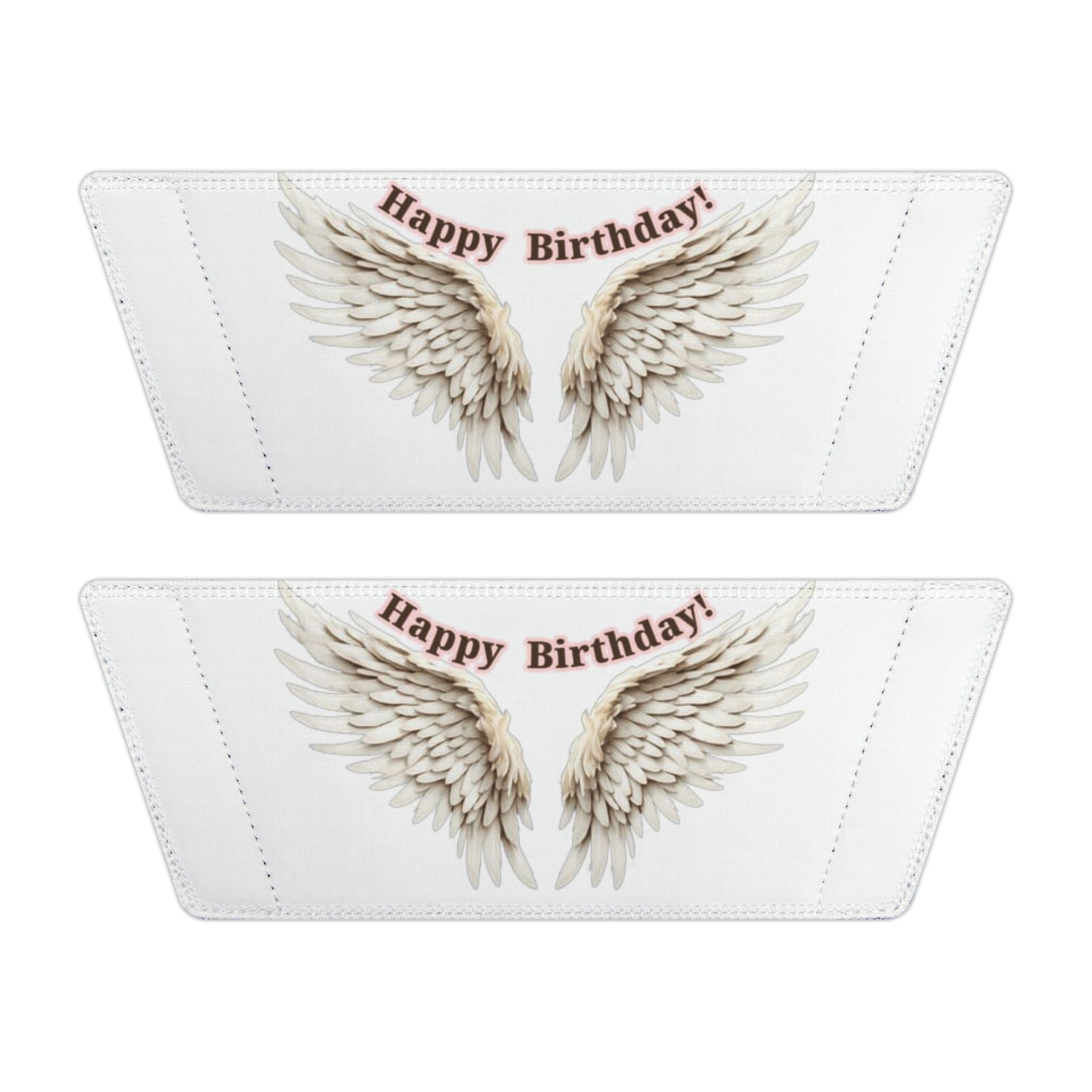 Youth Slide Sandals — "Happy Birthday" Feather Wings Design