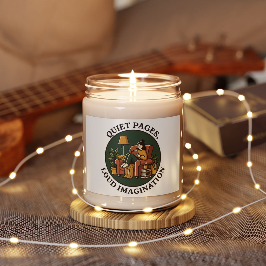 Quiet Pages Loud Imagination Candle | Book Lover, Cozy Reading Soy Candle
