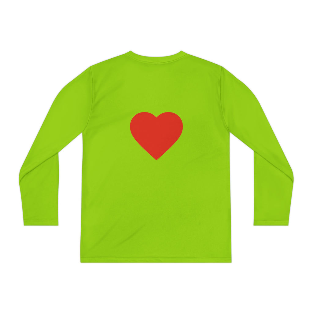 Youth Long Sleeve Tee — Red Heart "love" Graphic