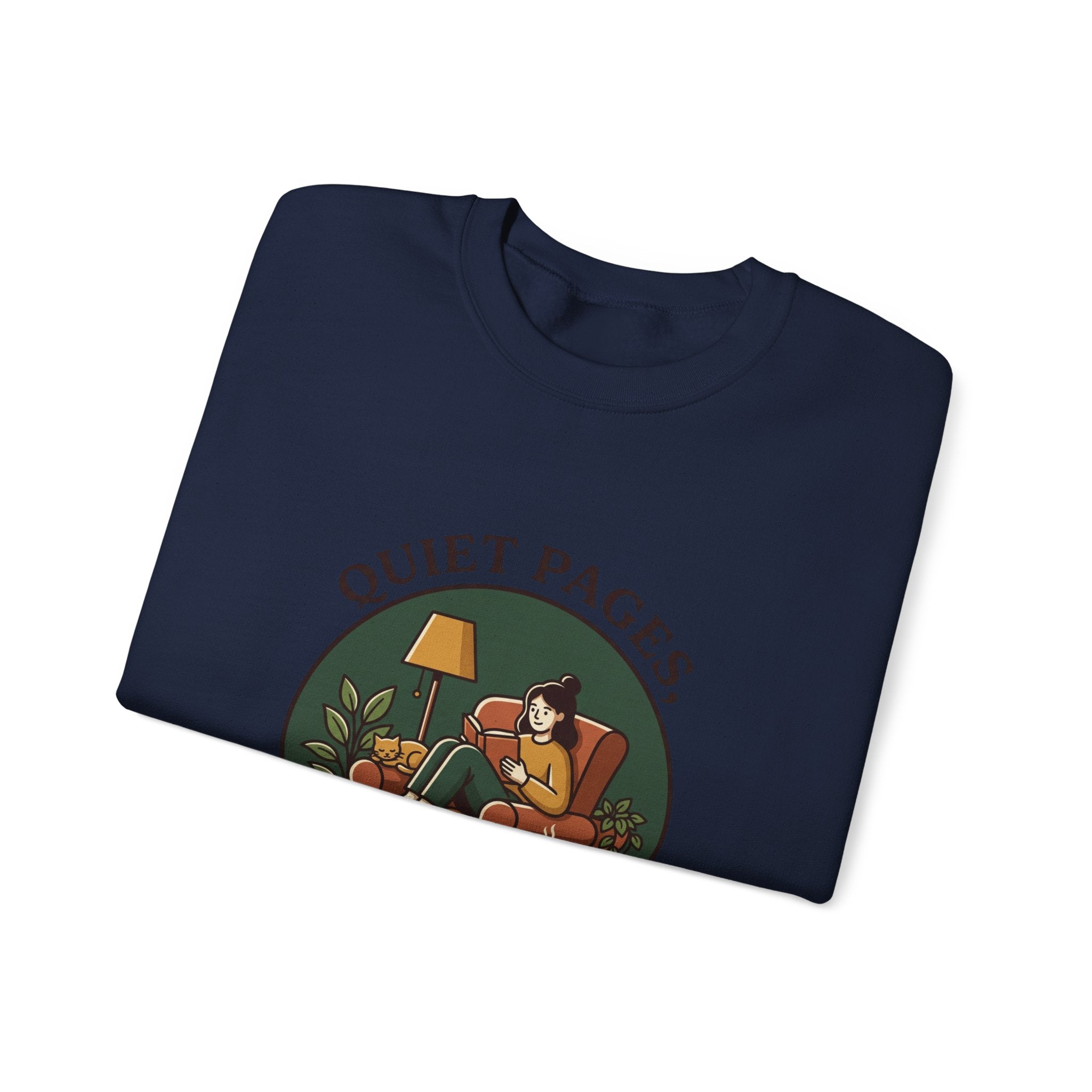 Quiet Pages Loud Imagination Crewneck Sweatshirt | Bookish Cozy Reading, Library Aesthetic