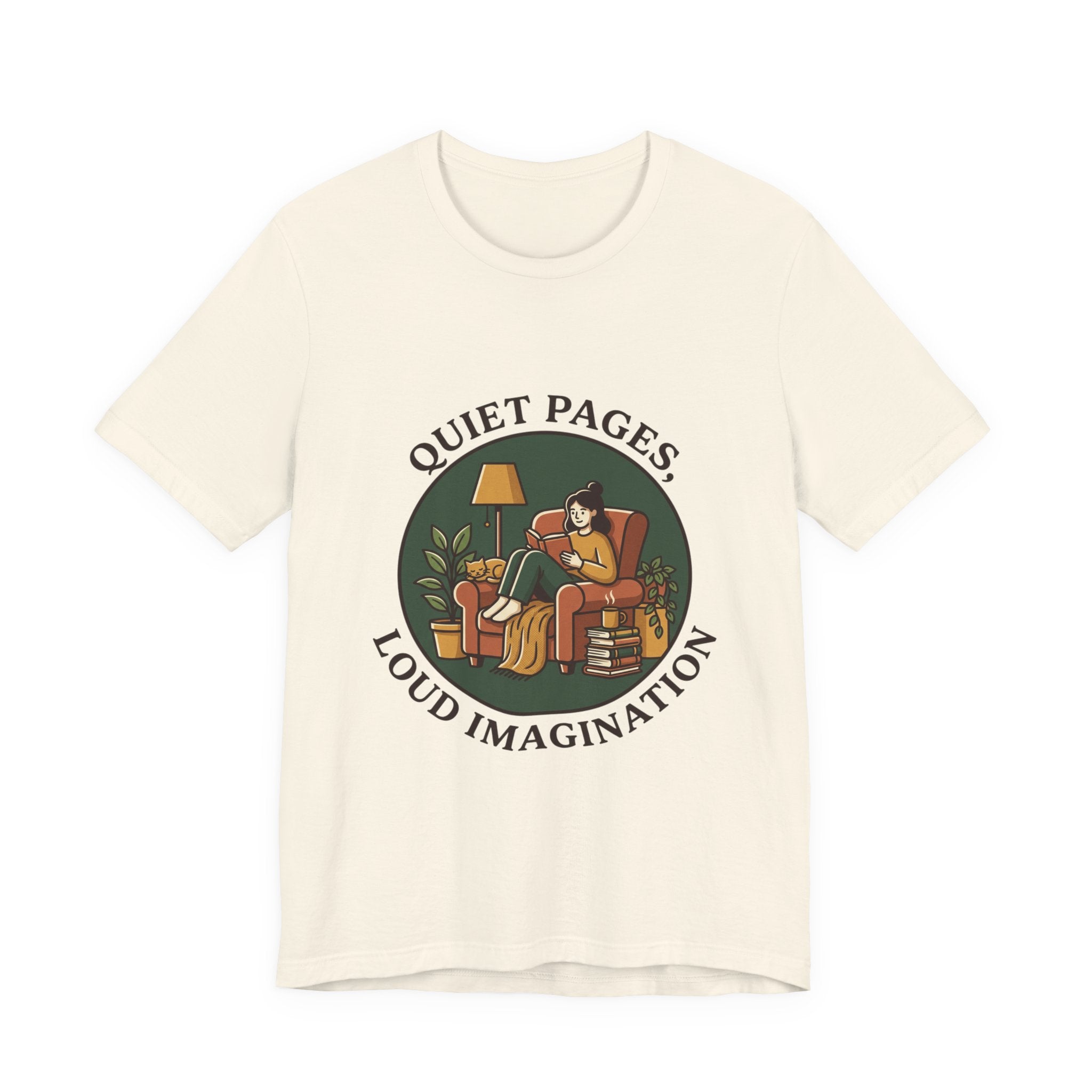 Quiet Pages Loud Imagination Tee | Book Lover, Cozy Reading, Library Aesthetic