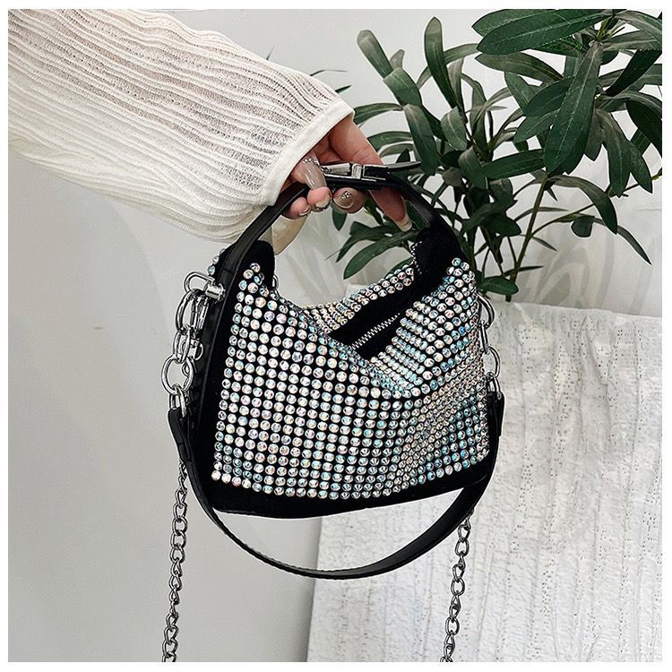 Moon Stone Luxury Handbag & Crossbody – Premium Shine | Elegant Party Wear Bag ✨