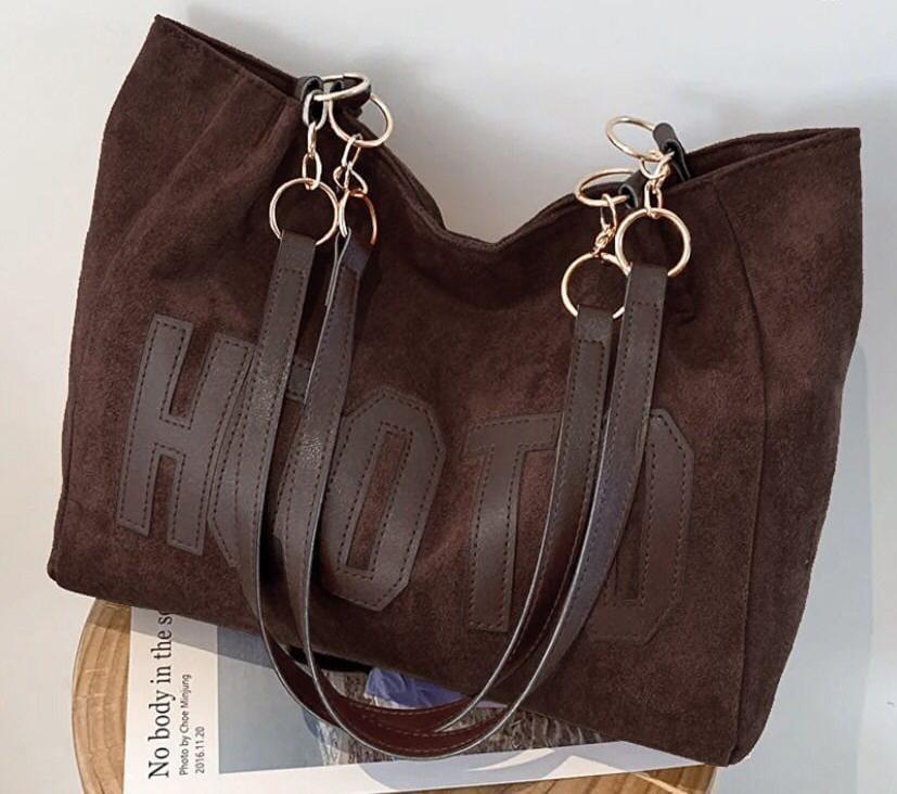 Imported Stylish Suede Tote Bag — HOOTO Collection