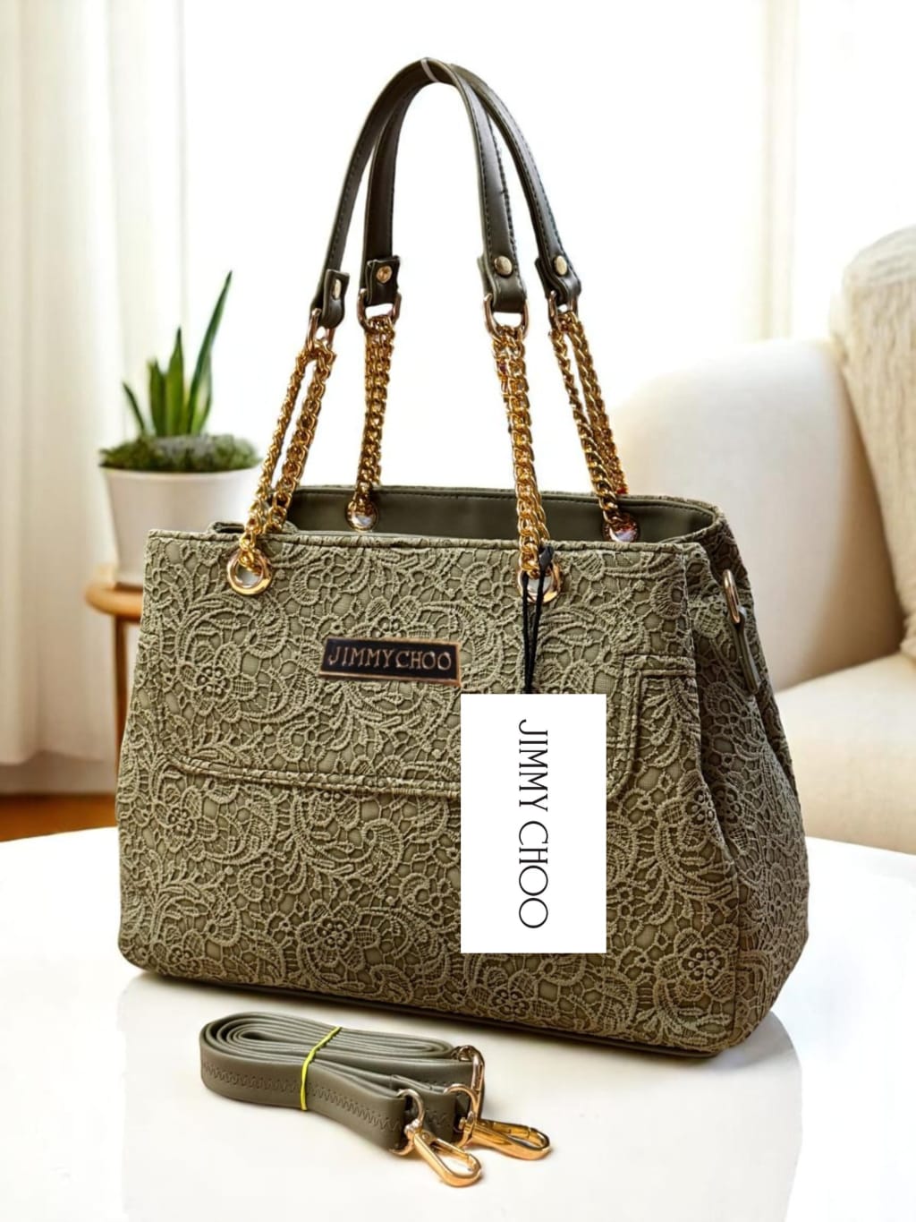 Jimmy Choo Medium Crossbody Sling Bag — Premium Leather