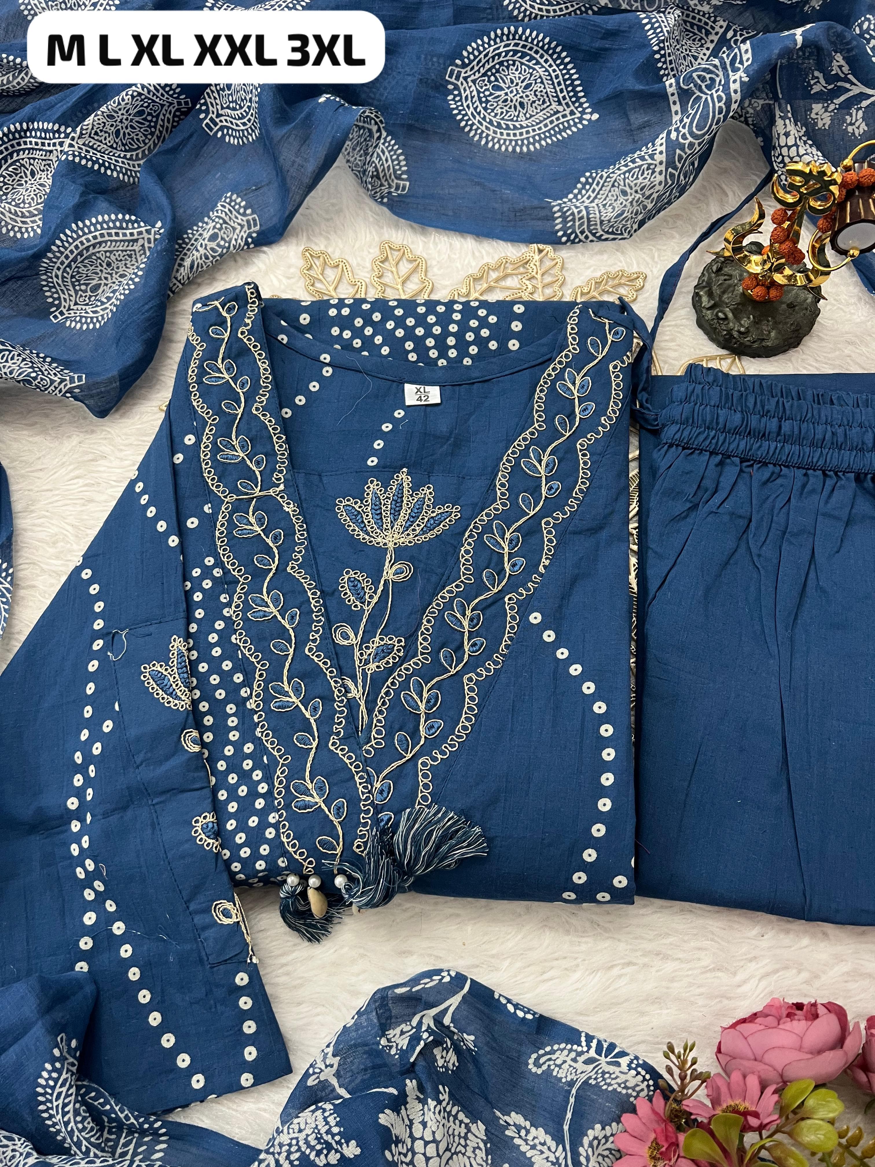 NEW ARRIVAL ✨ Elegant Bandhani Kurta Set — Pure Cotton with Dupatta
